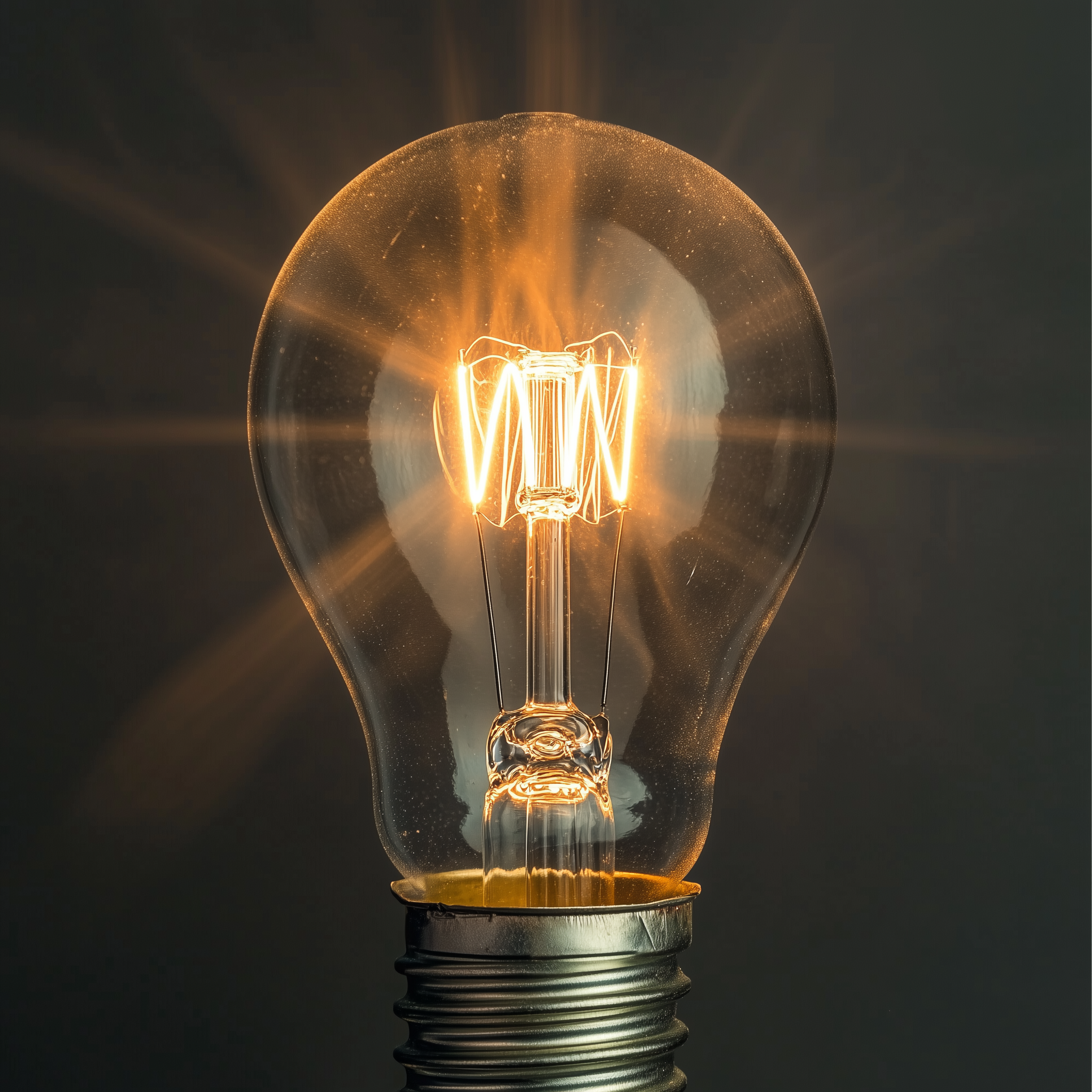 A glowing light bulb.